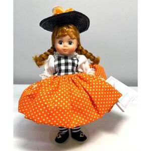 Madame Alexander Miniature Showcase Doll With Orange Polka Dot Dress & Signed St